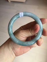 Load image into Gallery viewer, 60.5mm certified 100% natural light green/blue chubby round cut jadeite jade bangle PC99-9145
