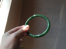 Load image into Gallery viewer, 62mm certified 100% Natural dark green/black round cut nephrite (碧玉)  bangle HN18-9161
