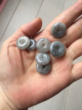 Load image into Gallery viewer, 15-18.4mm 100% natural black white jadeite jade(Wuji, 乌鸡) Safety Guardian Button donuts pendant PA250
