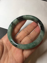 Load image into Gallery viewer, Shopify only! 59mm certified type A 100% Natural icy watery green/black Jadeite Jade bangle BM44-8566

