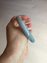 Load image into Gallery viewer, 60.5mm certified 100% natural light green/blue chubby round cut jadeite jade bangle PC99-9145
