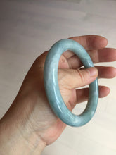 Load image into Gallery viewer, 60.5mm certified 100% natural light green/blue chubby round cut jadeite jade bangle PC99-9145

