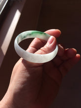 Load image into Gallery viewer, 50.9mm 100% natural type A sunny green light green Mountains Unfold in Succession(两岸青山次第出) green jadeite bangle PB270-1031
