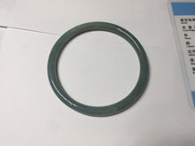 Load image into Gallery viewer, 58.5mm Certified Type A 100% Natural light green/blue/gray Guatemala slim round cut Jadeite bangle PD74-8134
