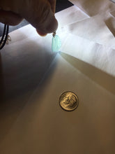 Load image into Gallery viewer, 100% natural type A icy watery light green blue gray Guatemala jadeite feather pendant PE25
