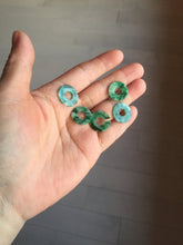 Load image into Gallery viewer, 16.3mm Type A 100% Natural sunny green Jadeite Safety Guardian Button donuts pendant PF52
