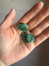 Load image into Gallery viewer, 16.3mm Type A 100% Natural sunny green Jadeite Safety Guardian Button donuts pendant PF52
