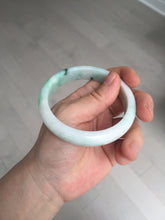 Load image into Gallery viewer, 58mm Certified Type A 100% Natural sunny green/white Jadeite Jade bangle BN16-7069
