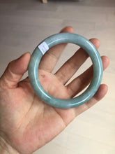 Load image into Gallery viewer, 60.5mm certified 100% natural light green/blue chubby round cut jadeite jade bangle PC99-9145
