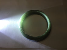 Load image into Gallery viewer, 61mm certified type A 100% Natural oily dark green gray Jadeite jade bangle PJ46-2867
