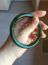 Load image into Gallery viewer, 59.5mm certified 100% Natural dark green/black nephrite (碧玉)  bangle HN150-0509

