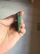 Load image into Gallery viewer, 48mm Type A 100% Natural icy dark green/gray Jadeite Jade safety Guardian donut Pendant PB195-2
