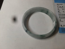 Load image into Gallery viewer, 52.5mm certified type A 100% Natural green/white with green floating flowers jadeite jade bangle AT94-0777
