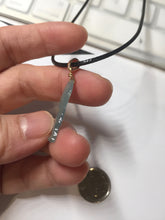 Load image into Gallery viewer, 100% natural type A icy watery light green blue gray Guatemala jadeite little alien hero pendant PE26
