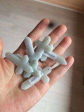 Load image into Gallery viewer, 100% Natural type A light green/white/gray jadeite Jade Hand-held cross or cross pendant AY55
