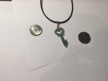Load image into Gallery viewer, 100% natural type A icy watery light green blue gray Guatemala jadeite Key to the Heart pendant PE27
