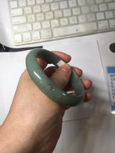 Load image into Gallery viewer, 61mm certified type A 100% Natural oily dark green gray Jadeite jade bangle PJ46-2867
