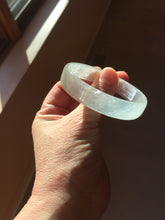 Load image into Gallery viewer, 53mm certified 100% natural Type A icy watery white light green gray (淡油青)Jadeite jade bangle PB268-1037
