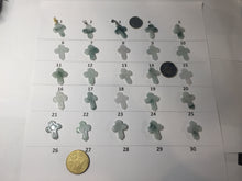 Load image into Gallery viewer, 100% Natural type A light green white with green floating flowers jadeite Jade cross shaped floral pendant necklace BS141
