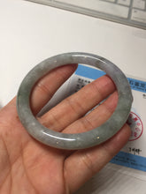 Load image into Gallery viewer, 57.4mm Certified Type A 100% Natural light green purple gray round cut Jadeite Jade bangle BQ60-6887
