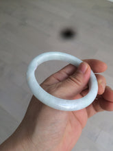 Load image into Gallery viewer, 57mm certified 100% natural light green/white jadeite jade bangle AX81-0308
