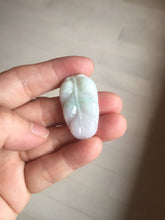 Load image into Gallery viewer, 100% natural type A  sunny green white purple jadeite jade leaf pendant group PB46
