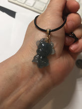 Load image into Gallery viewer, 100% natural type A icy watery light green blue gray Guatemala jadeite little Calf Pendant to the Heart pendant PE28
