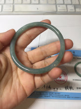 Load image into Gallery viewer, 58.5mm Certified Type A 100% Natural light green/blue/gray Guatemala slim round cut Jadeite bangle PD75-8151
