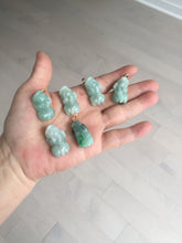 Load image into Gallery viewer, 100% natural type A sunny green jadeite jade 3D PiXiu (貔貅) pendant group AX150
