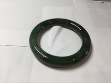Load image into Gallery viewer, 57.4m certified 100% Natural dark green/black round cut nephrite (碧玉)  bangle HN183
