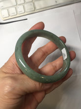 Load image into Gallery viewer, 61mm certified type A 100% Natural oily dark green gray Jadeite jade bangle PJ46-2867
