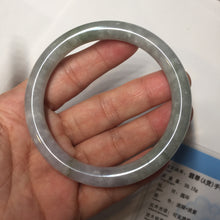 Load image into Gallery viewer, 57.4mm Certified Type A 100% Natural light green purple gray round cut Jadeite Jade bangle BQ60-6887
