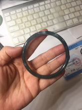 Load image into Gallery viewer, 60.7mm Certified Type A 100% Natural ice watery dark blue/green/purple/gray/black Guatemala slim round cut Jadeite bangle AZ149-2490
