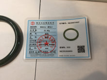 Load image into Gallery viewer, 59.7mm certified 100% Natural dark green/black nephrite (碧玉)  bangle HN151-0527
