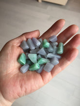 Load image into Gallery viewer, 100% natural type A icy watery sunny green/purple small Jadeite Jade baroque pendant group AX149
