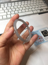 Load image into Gallery viewer, 51mm Certified 100% Natural Icy Pale Smoky Purple (烟紫) Gray Black Round Cut Nephrite Jade Bangle HN140-3371
