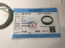 Load image into Gallery viewer, 61mm certified type A 100% Natural oily dark green gray Jadeite jade bangle PJ46-2867
