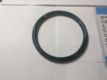 Load image into Gallery viewer, Sold please don't order. Thx. 60.6mm Certified Type A 100% Natural ice watery dark blue/green/purple/gray/black Guatemala slim round cut Jadeite bangle AZ150-2492
