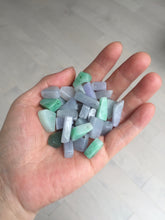Load image into Gallery viewer, 100% natural type A icy watery sunny green/purple small Jadeite Jade baroque pendant group AX149
