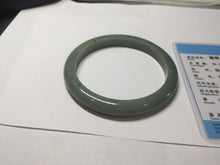 Load image into Gallery viewer, 61.2mm certified type A 100% Natural dark green gray Jadeite jade bangle PJ47-2858
