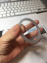 Load image into Gallery viewer, 51mm Certified 100% Natural Icy Pale Smoky Purple (烟紫) Gray Black Round Cut Nephrite Jade Bangle HN140-3371
