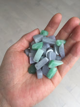Load image into Gallery viewer, 100% natural type A icy watery sunny green/purple small Jadeite Jade baroque pendant group AX149
