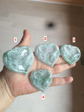 Load image into Gallery viewer, 100% Natural type A light green/white concentric hearts/pinky promise(执子之手，与子偕老) jadeite Jade pendant necklace AZ74
