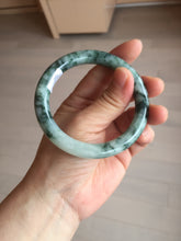 Load image into Gallery viewer, 56mm certified 100% natural Type A silent snow and green forest round cut jadeite jade bangle AA36-4282

