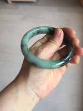 Load image into Gallery viewer, 58.5mm certified Type A 100% Natural sunny green dark green light green (half mountain half watery 半山半水) Jadeite Jade bangle PB194-9765
