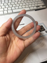 Load image into Gallery viewer, 51mm Certified 100% Natural Icy Pale Smoky Purple (烟紫) Gray Black Round Cut Nephrite Jade Bangle HN140-3371
