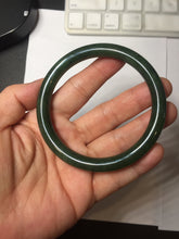 Load image into Gallery viewer, 59.7mm certified 100% Natural dark green/black nephrite (碧玉)  bangle HN151-0527
