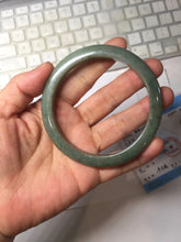 Load image into Gallery viewer, 61.2mm certified type A 100% Natural dark green gray Jadeite jade bangle PJ47-2858

