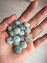 Load image into Gallery viewer, Type A 100% Natural light green/white 3D jadeite Jade flower Pendant AX148
