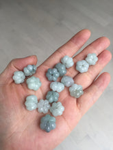 Load image into Gallery viewer, Type A 100% Natural light green/white 3D jadeite Jade flower Pendant AX148
